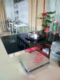 2016御蒸大师海鲜蒸汽火锅钢化玻璃方桌1.3米火锅方桌新品上市
