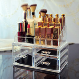 透明抽屉式化妆品收纳盒 组合亚克力收纳化妆盒 梳妆台桌面收纳柜