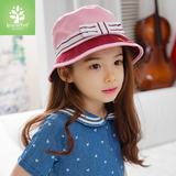韩国2-6岁女童遮阳帽子春秋3女孩盆帽4宝宝儿童渔夫帽5纯棉公主帽