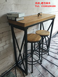 美式实木家用吧台桌椅简约现代组合厨房隔断咖啡旋转长靠墙小吧台