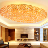 椭圆形金色水晶灯创意鸟巢个性灯具酒店休息厅西餐大厅吸顶灯1.2m