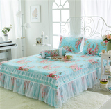 床罩床裙单件纯棉1.5米1.8m床2.0m全棉韩式公主蕾丝花边双人夏季