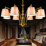 美式简约铁艺电镀吊灯灯头向下现代田园创意户型新中式客厅吊灯具