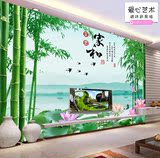 3d 立体 中式 竹报平安 陶瓷壁画 客厅 影视墙 电视 瓷砖背景墙