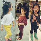 YepApril童装 有机棉纯棉2016夏男童女童竹节T恤长袖空调衫韩版
