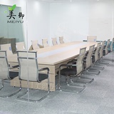 新款办公家具多媒体会议桌条形时尚简约板式会议桌多功能桌椅组合