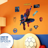新款卡通蜘蛛侠墙贴纸幼儿园儿童房间男孩卧室床头背景装饰贴画