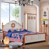 儿童床 地中海双人床 乡村实木床1.2米 白色 卧房家具特价1.5米