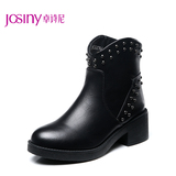 Josiny/卓诗尼2015冬季短靴 欧美高跟马丁靴高跟女鞋子154574404