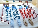 经典小兵打仗玩具士兵军人模型塑料小人兵人玩具二战军事战争场景