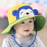 婴儿帽子春秋男女孩渔夫帽卡通盆帽夏儿童太阳帽1-2岁宝宝遮阳帽