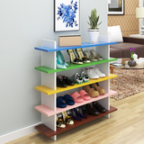 简易特价木板式多层鞋架储物架大容量防尘环保经济型彩色鞋柜客厅