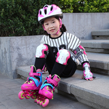 米高轮滑夜光护具儿童头盔套装7件套 自行车滑板溜冰旱冰滑冰护膝