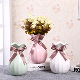 水培插花花器白色现代简约客厅摆件餐桌台面花瓶简约现代陶瓷花瓶