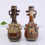 创意陶瓷工艺品中式古典家居客厅办公装饰品摆件彩陶花瓶商务礼品