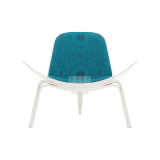 北欧设计师家具微笑飞机椅三角贝壳椅子现代简约蓝色创意休闲单椅