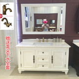 美式卫浴柜现代欧式浴室柜组合大理石实木落地洗漱台卫浴洗手盆柜