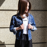 2016春季新款牛仔外套女韩版宽松短款外套百搭长袖牛仔衣夹克上衣