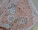 无接缝160宽幅  粉色花朵 真丝缎床品布料140×160厘米