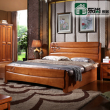 全实木床1.5米1.8米橡木床双人床简约现代中式家具高箱气动储物床