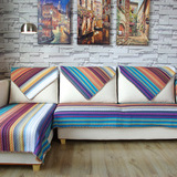 莫耐河 地中海风格沙发垫高档沙发巾防滑经典条纹布艺沙发坐垫子