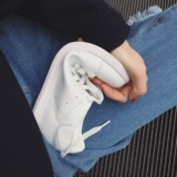2016韩版平底休闲鞋女系带真皮小白鞋圆头板鞋软底白色运动鞋潮