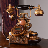 ANSEL欧式仿古电话机座机家用客厅复古电话机金属古董高档电话机