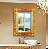 欧式家居酒店长方形浮雕装饰镜卧室客厅玄关梳妆台洗漱卫浴室镜子