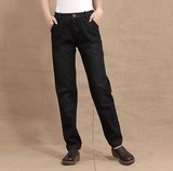 2016斯琴风格阿达尼正品黑色全棉显瘦版休闲牛仔裤女裤(特价)