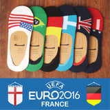 欧洲杯男士船袜夏季隐形袜国旗防臭薄款短袜低帮硅胶浅口纯棉袜子