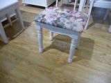 地中海风格餐椅白色韩式田园布艺风格椅凳小方凳化妆凳绿色餐桌椅