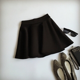 小黑裙--韩国女装新款复古高腰蓬蓬半裙 空气棉大摆伞裙半身裙