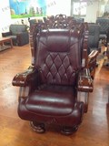 现货 中式雕龙真皮办公椅 可躺式雕花大班椅 老板椅 真皮龙椅J651