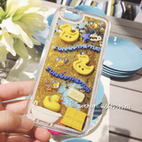 香港B.DUCK周年纪念套装苹果iPhone6SPlus手机壳可爱大黄鸭流沙壳
