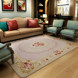 珊瑚绒卧室床边地毯 欧式田园客厅茶几地毯 简约现代长方形可机洗