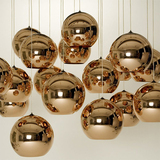简约现代电镀玻璃球吊灯创意餐厅酒吧台过道玄关单头玻璃个性吊灯