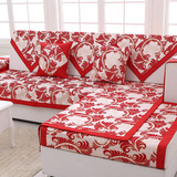 高档雪尼尔红色沙发垫四季欧式防滑结婚喜庆沙发垫坐垫时尚沙发巾