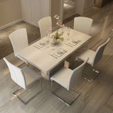 家用时尚餐桌 简约现代西餐桌椅组合小户型饭桌 烤漆北欧餐桌餐台