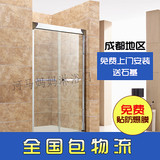 YY045 定制简易淋浴房整体配件一字形弧扇形挡水条滑轮