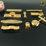 黄铜筷架金色铜质筷子架酒店专用摆台餐具汤匙托筷托筷子托