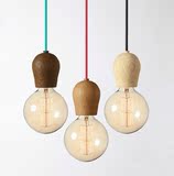 【酷爱灯饰】木头吊灯 手工感 单头原木可爱艺术 简约 创意吊灯