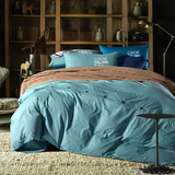 出口品质 高支高密简约四件套 纯色素色被套床单枕套1.5m/1.8米