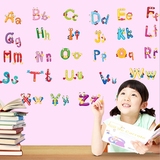墙贴新款26个英文字母贴纸卧室儿童房幼儿园早教学习装饰贴画