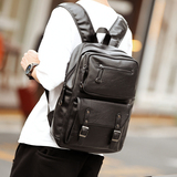 韩版正品男包男士双肩背包 商务休闲背包皮包 旅行电脑包多拉链包