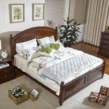 实木床 1.5米双人床美式卧室家具欧式床1.2高箱储物地中海田园床