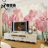 电视背景墙壁画3d立体欧式墙纸油画美式田园花卉客厅餐厅壁纸墙布