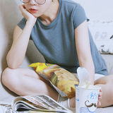 6-17夏季新款简约复古麻料短袖T恤圆领套头韩版女式休闲t-shirt潮