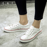 李易峰同款小白鞋系带韩版真皮运动休闲板鞋潮牛皮
