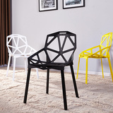 木沐 现代简约咖啡厅椅创意镂空户外休闲靠背塑料椅子餐椅宜家椅