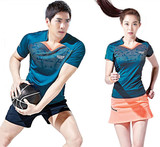 2016新韩国羽毛球服运动T恤乒乓球服男女套装短袖短裙跑步速干833